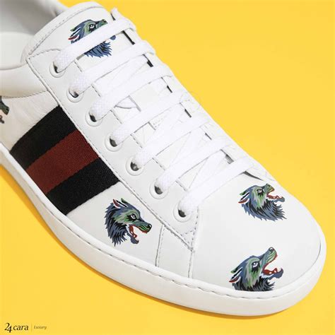 gucci ace wolf sneakers|gucci ace sneakers men discounted.